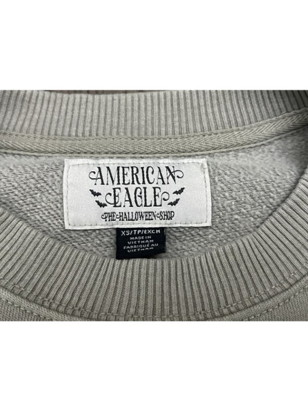 American Eagle The Halloween Shop Crewneck Sweatshirt Women's XS Sage Green - Picture 5 of 9
